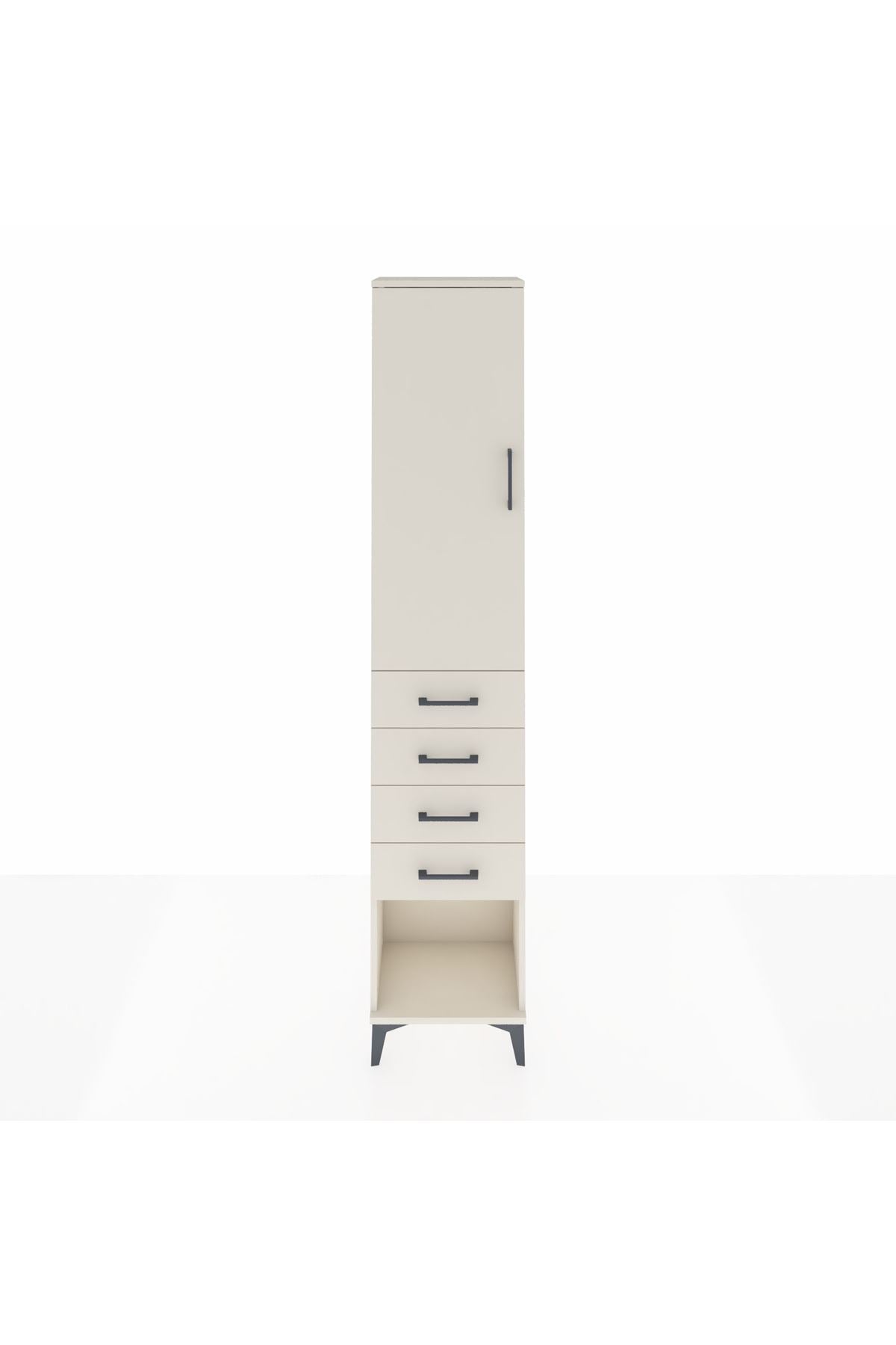 Arges Dolap 3 Raflı 4 Çekmeceli Tek Kapaklı 44x30x221 - S28M154V1A