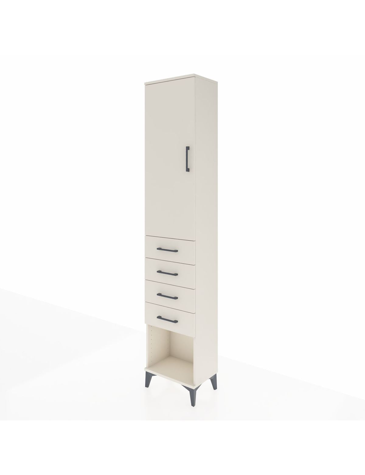 Arges Dolap 3 Raflı 4 Çekmeceli Tek Kapaklı 44x30x221 - S28M154V1A
