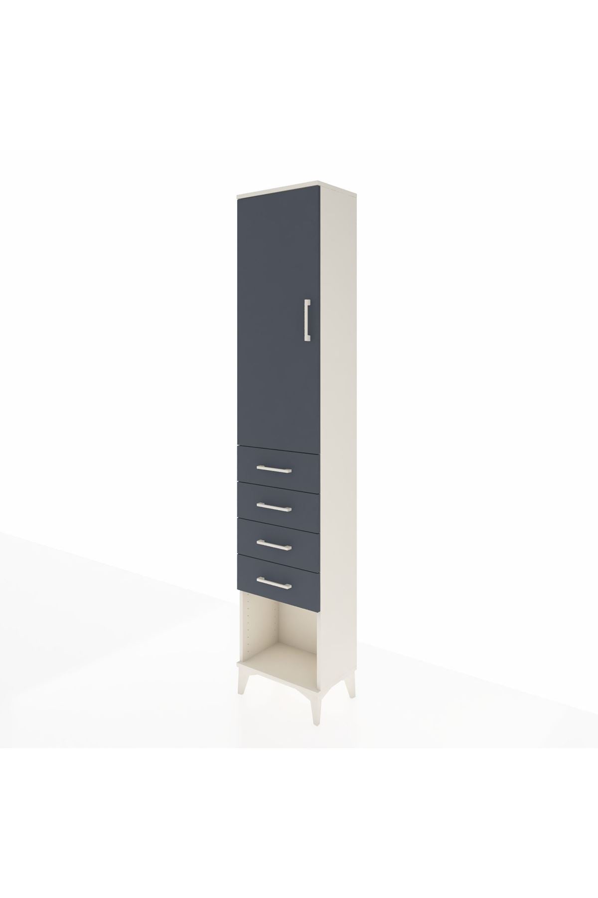 Arges Dolap 3 Raflı 4 Çekmeceli Tek Kapaklı 44x30x221 - S28M154V2A