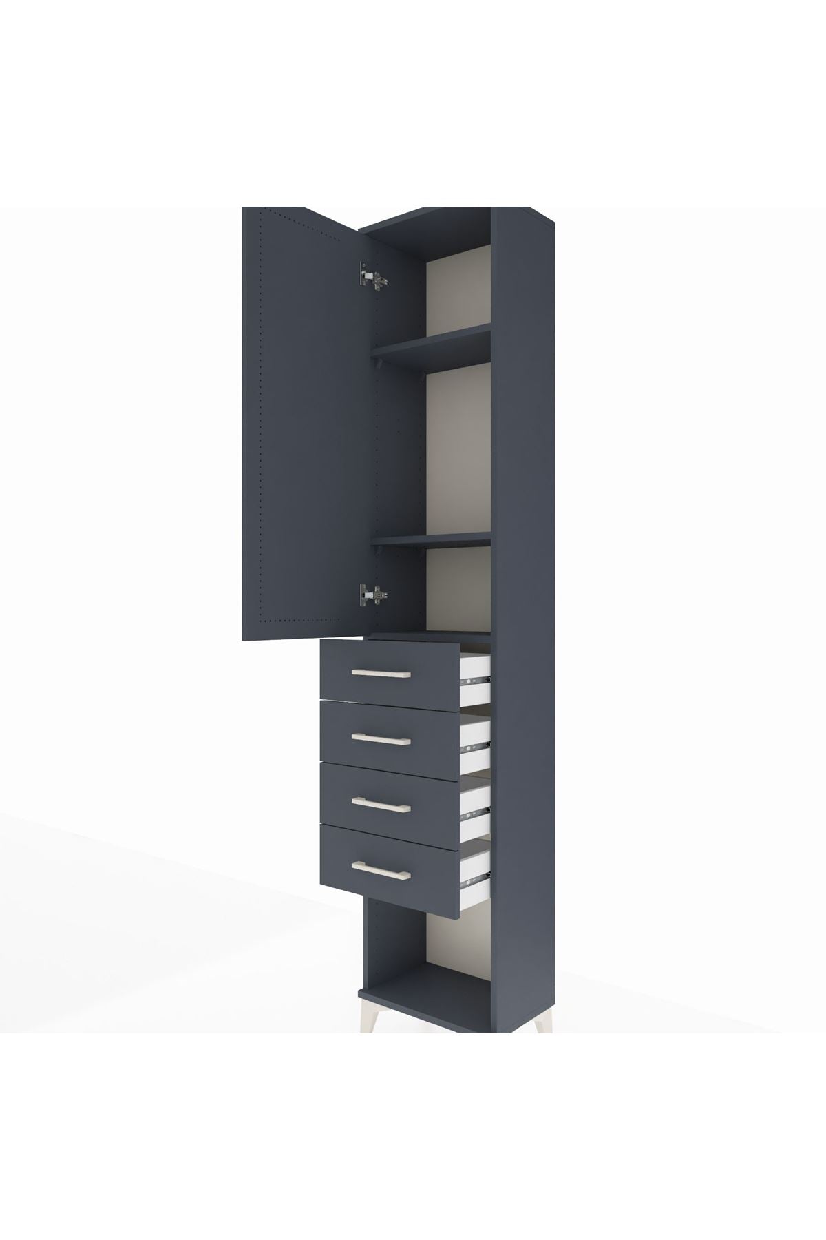 Arges Dolap 3 Raflı 4 Çekmeceli Tek Kapaklı 44x30x221 - S28M154V5A