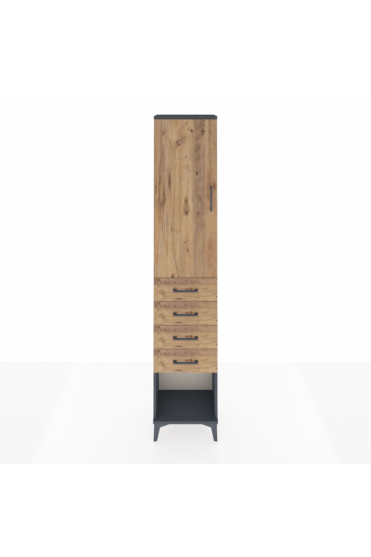 Arges Dolap 3 Raflı 4 Çekmeceli Tek Kapaklı 44x30x221 - S28M154V6A