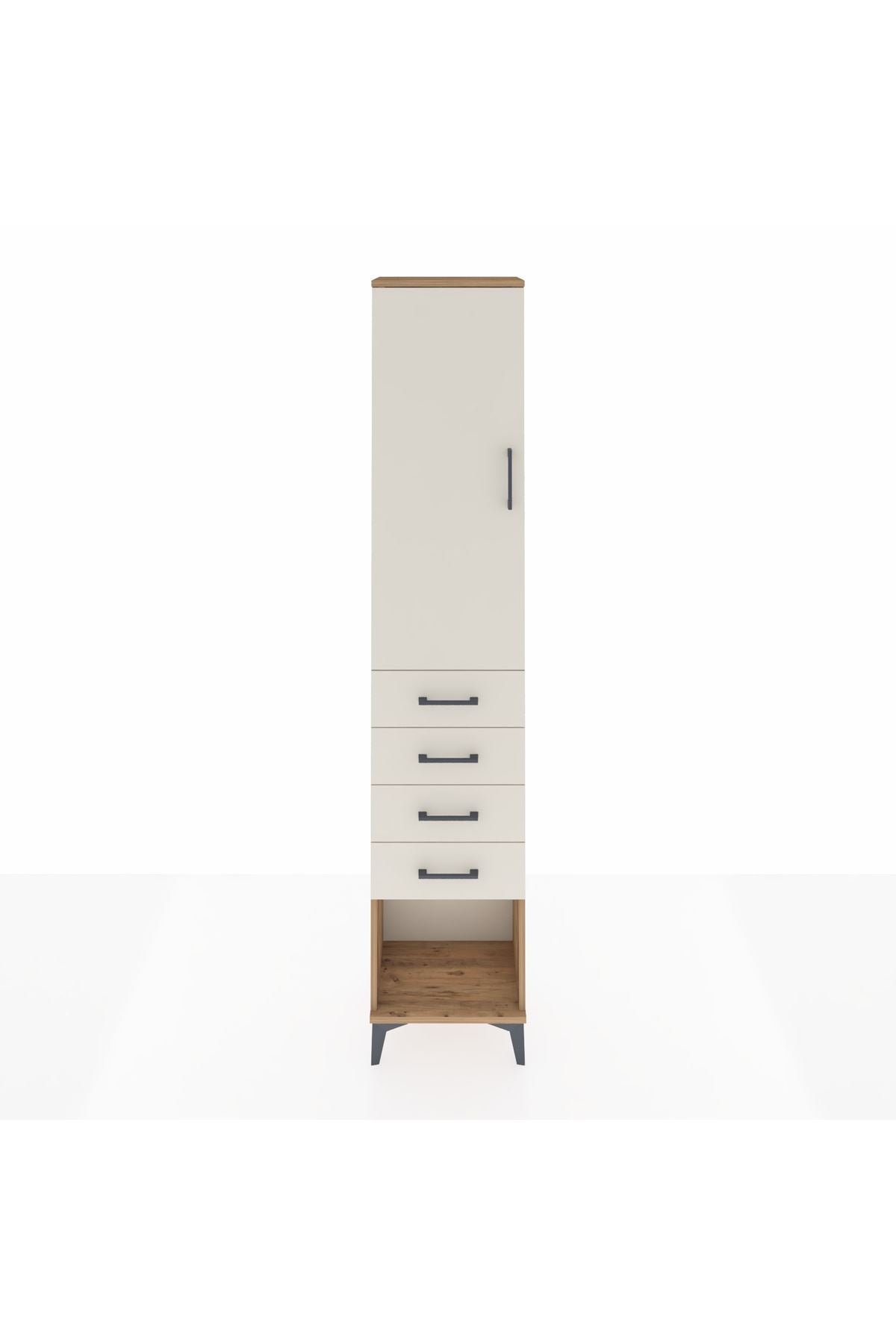 Arges Dolap 3 Raflı 4 Çekmeceli Tek Kapaklı 44x30x221 - S28M154V7A