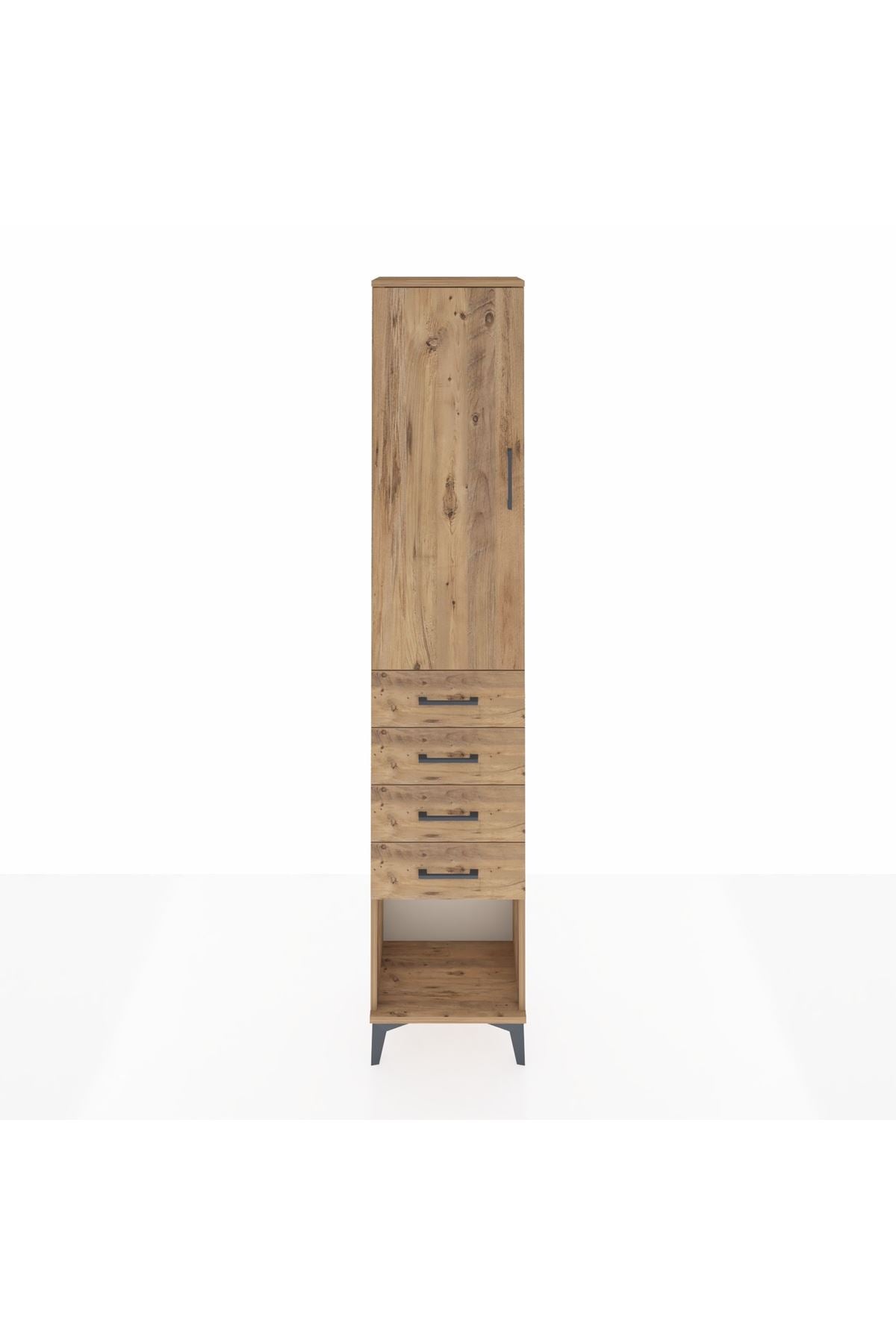 Arges Dolap 3 Raflı 4 Çekmeceli Tek Kapaklı 44x30x221 - S28M154V9A