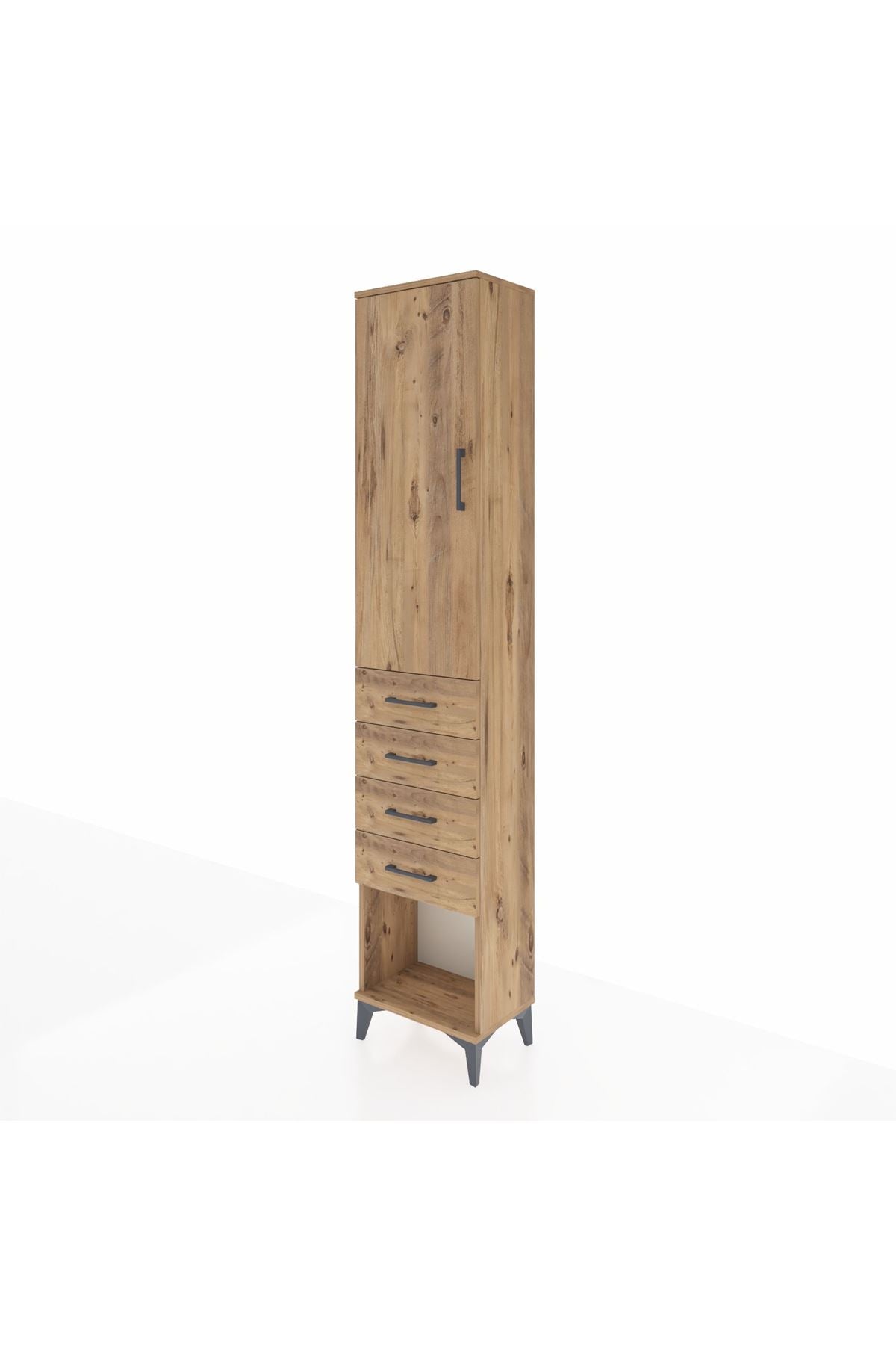 Arges Dolap 3 Raflı 4 Çekmeceli Tek Kapaklı 44x30x221 - S28M154V9A