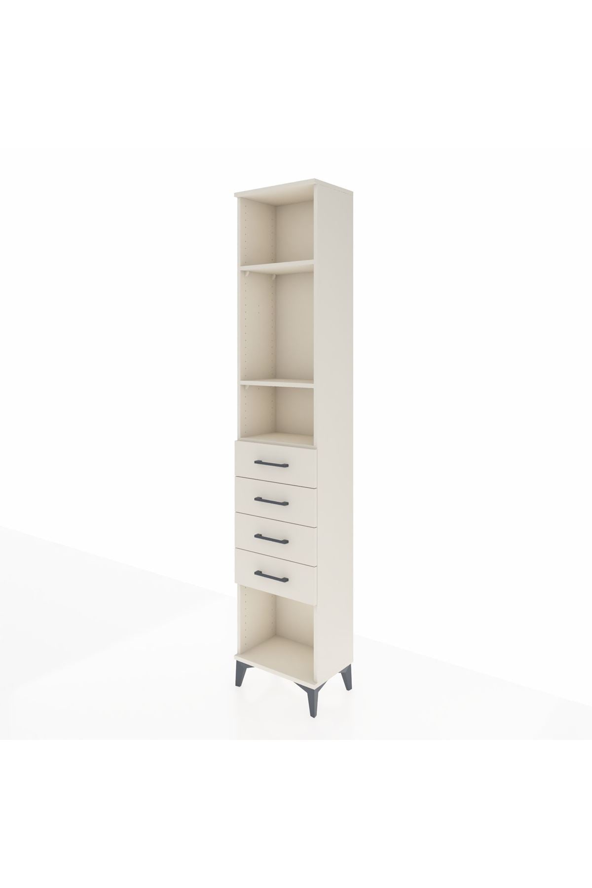 Arges Dolap 3 Raflı 4 Çekmeceli 44x30x221 - S28M155V1A