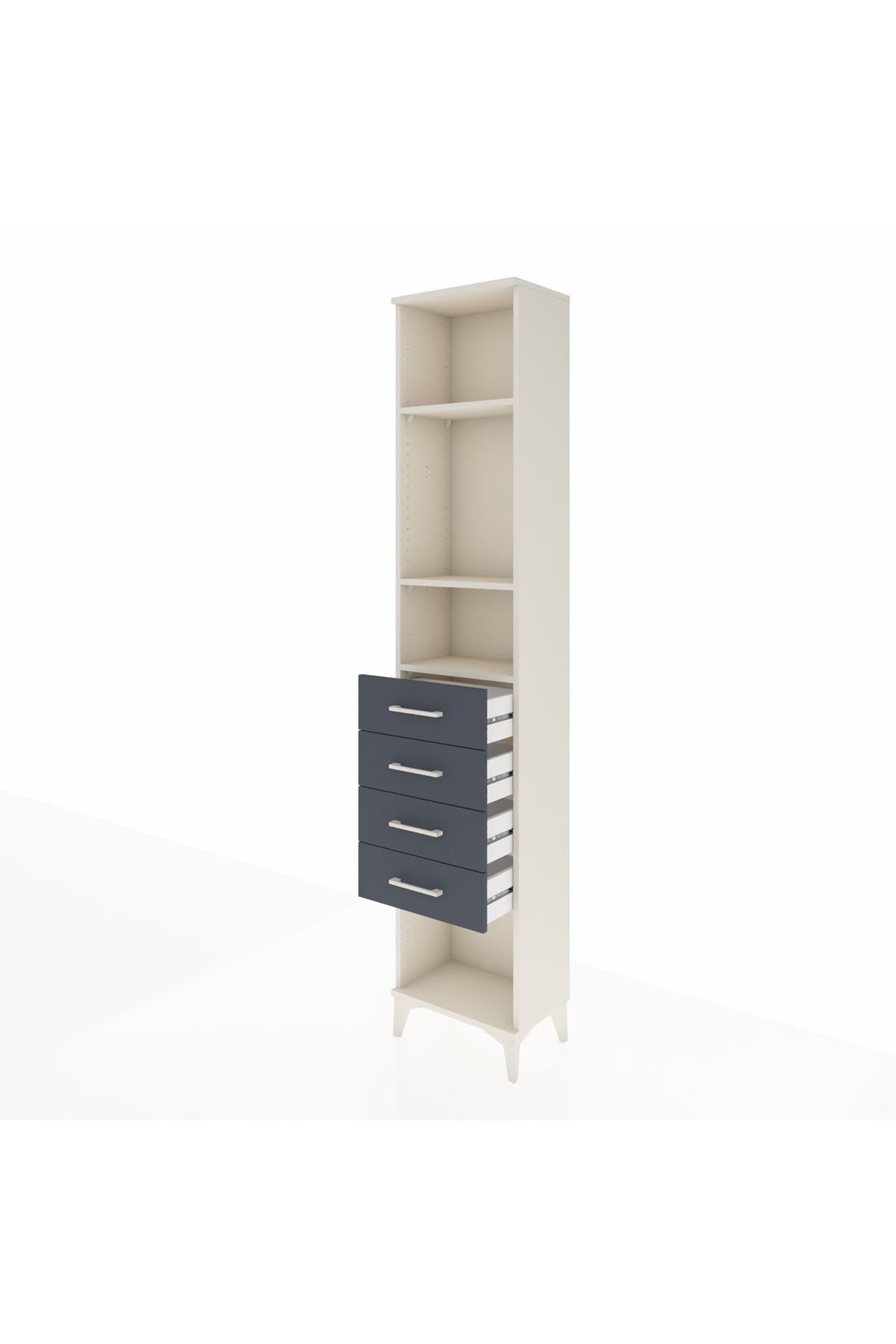 Arges Dolap 3 Raflı 4 Çekmeceli 44x30x221 - S28M155V2A