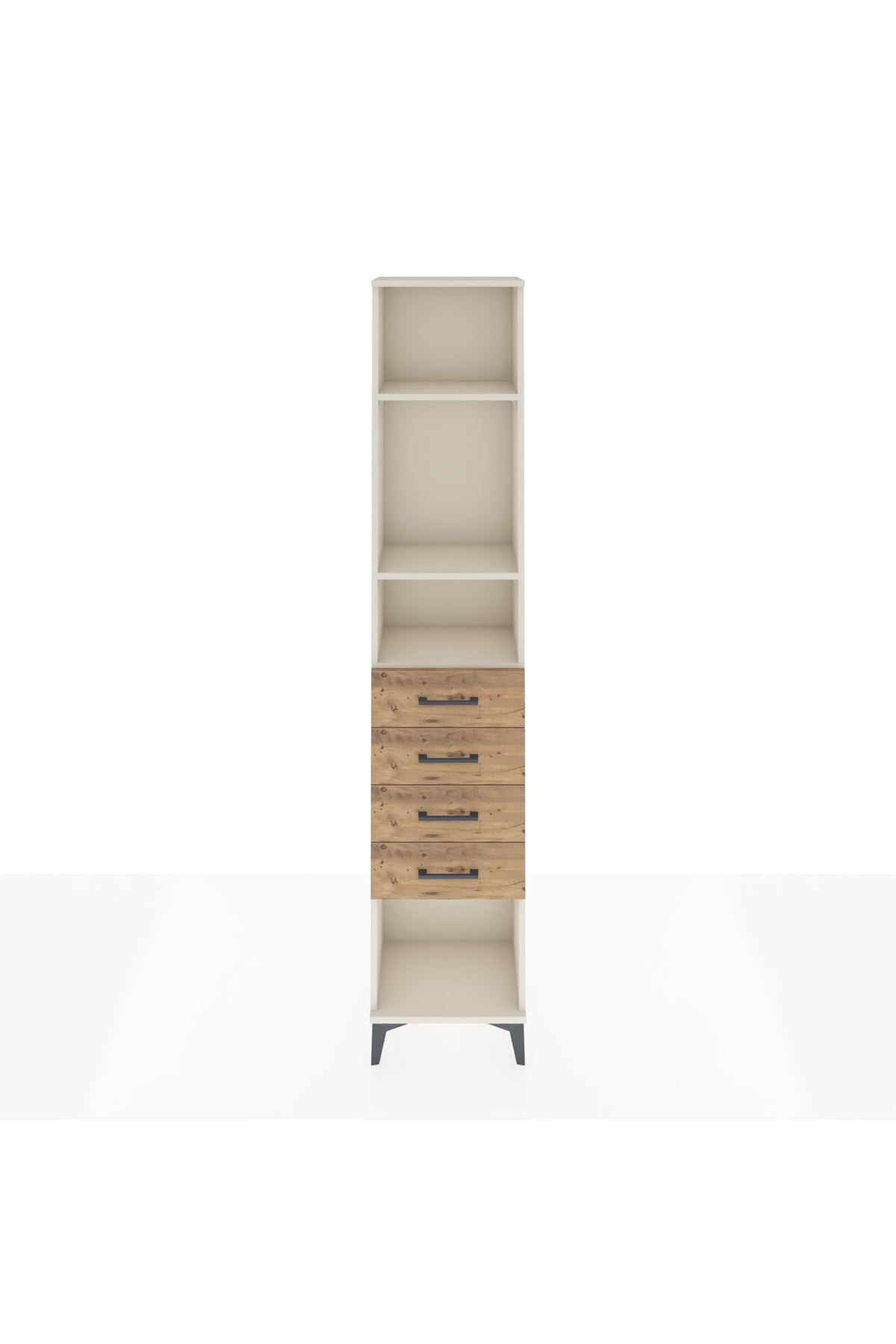 Arges Dolap 3 Raflı 4 Çekmeceli 44x30x221 - S28M155V3A