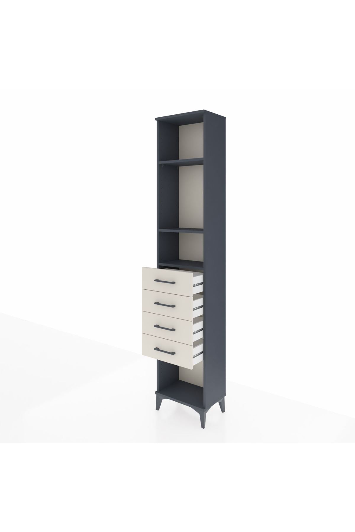 Arges Dolap 3 Raflı 4 Çekmeceli 44x30x221 - S28M155V4A