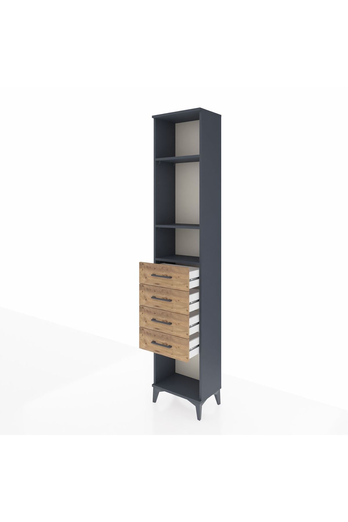 Arges Dolap 3 Raflı 4 Çekmeceli 44x30x221 - S28M155V6A