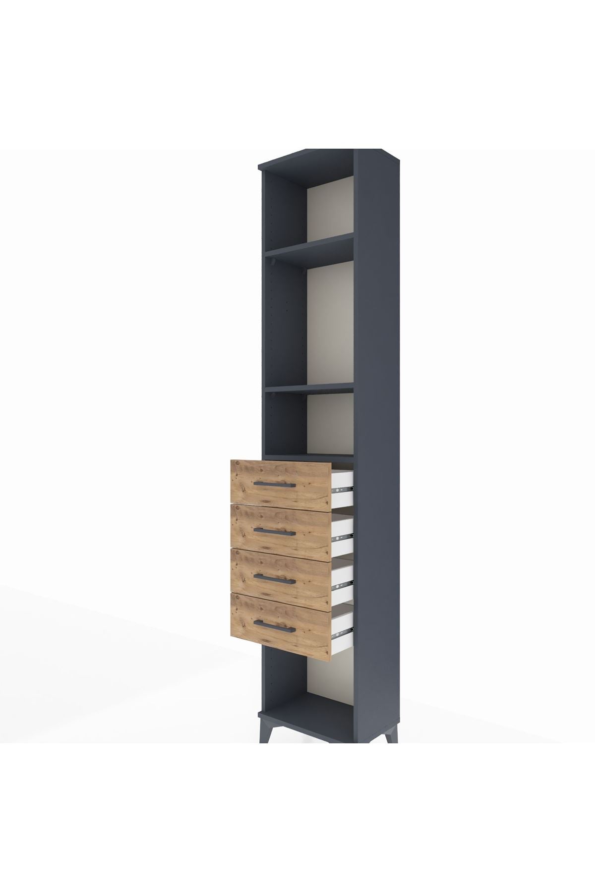 Arges Dolap 3 Raflı 4 Çekmeceli 44x30x221 - S28M155V6A