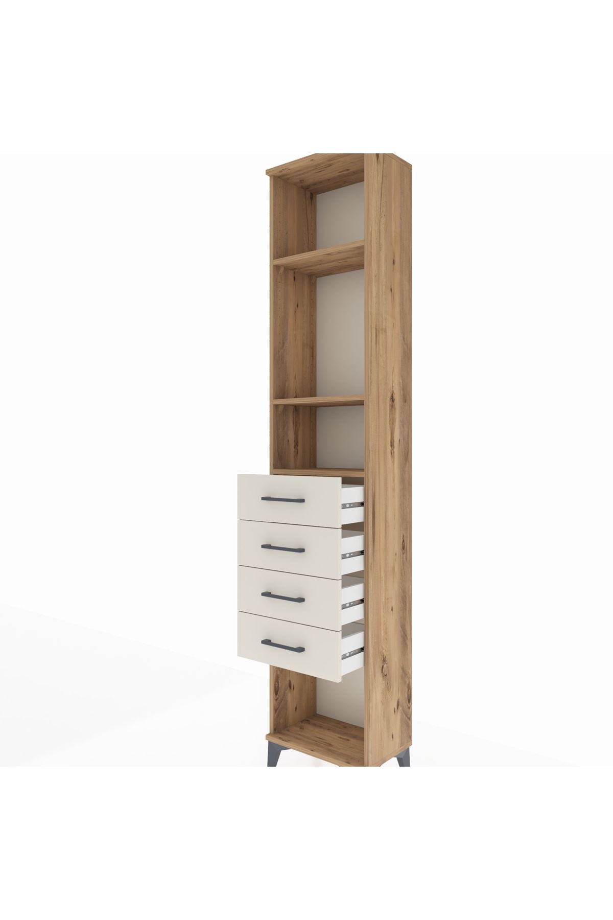 Arges Dolap 3 Raflı 4 Çekmeceli 44x30x221 - S28M155V7A