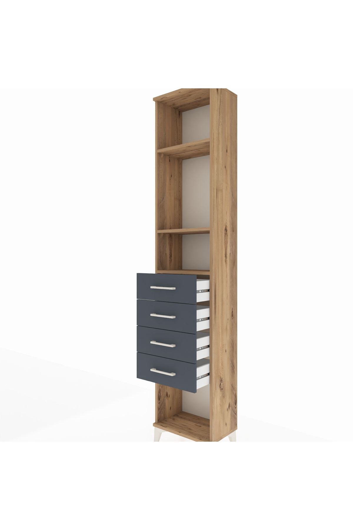 Arges Dolap 3 Raflı 4 Çekmeceli 44x30x221 - S28M155V8A