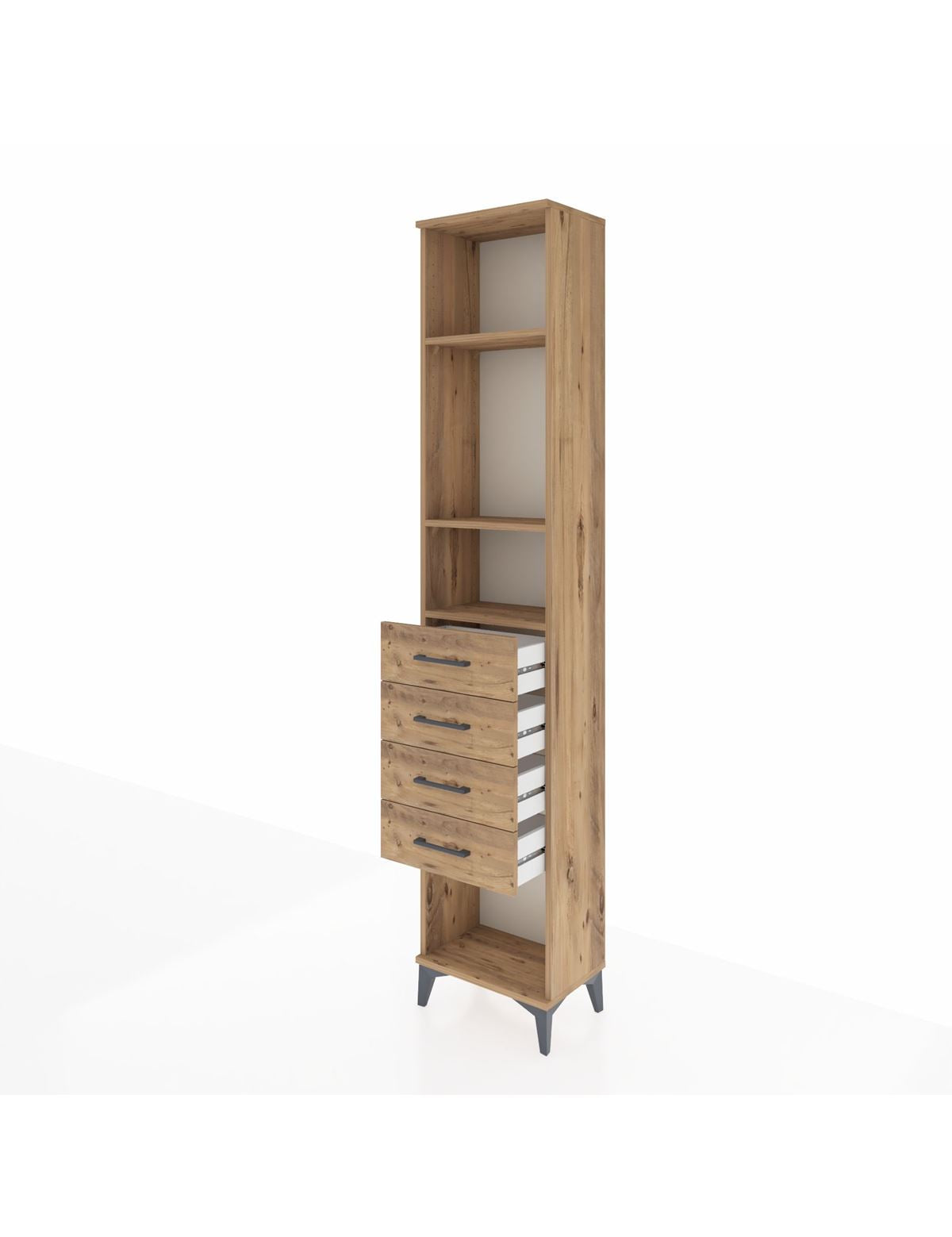 Arges Dolap 3 Raflı 4 Çekmeceli 44x30x221 - S28M155V9A