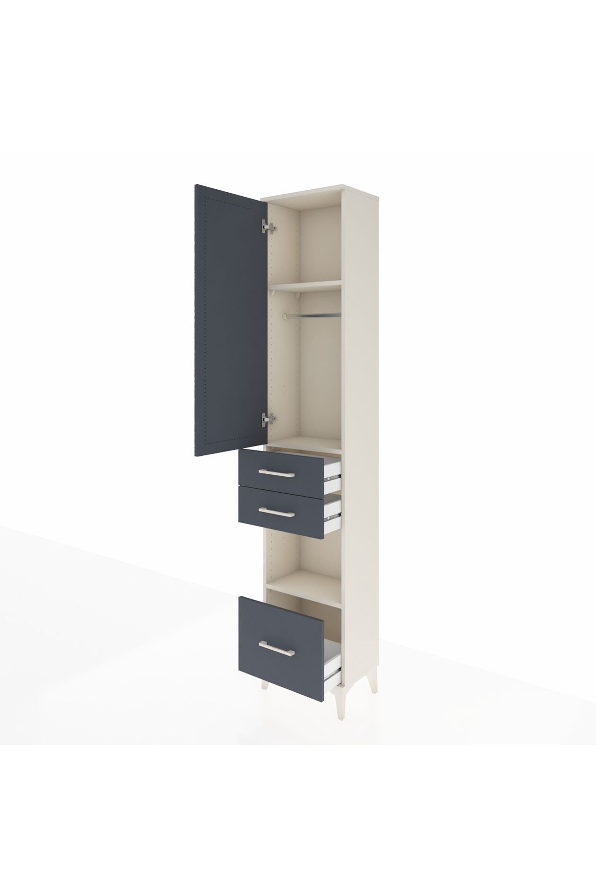 Arges Dolap 3 Raflı 3 Çekmeceli Tek Askılı 44x30x221 - S28M156V2A