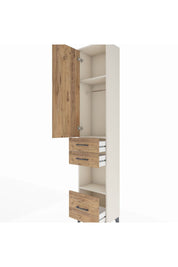 Arges Dolap 3 Raflı 3 Çekmeceli Tek Askılı 44x30x221 - S28M156V3A