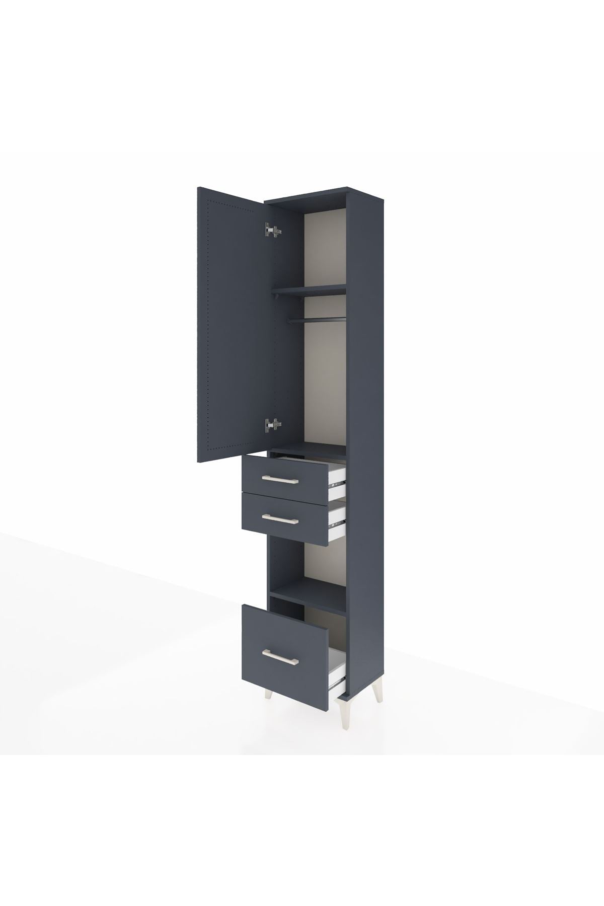 Arges Dolap 3 Raflı 3 Çekmeceli Tek Askılı 44x30x221 - S28M156V5A