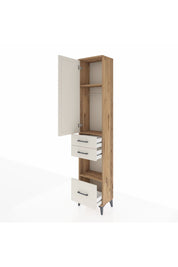 Arges Dolap 3 Raflı 3 Çekmeceli Tek Askılı 44x30x221 - S28M156V7A