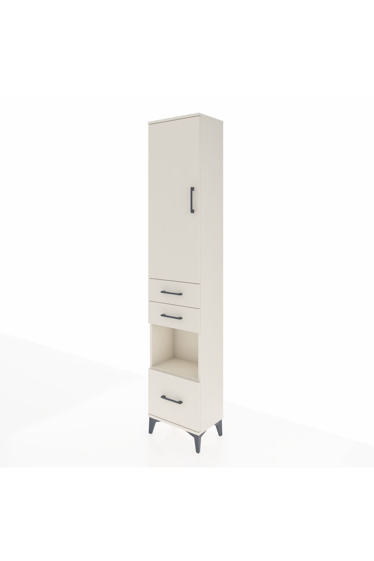 Arges Dolap 4 Raflı 3 Çekmeceli Tek Kapaklı 44x30x221 - S28M157V1A