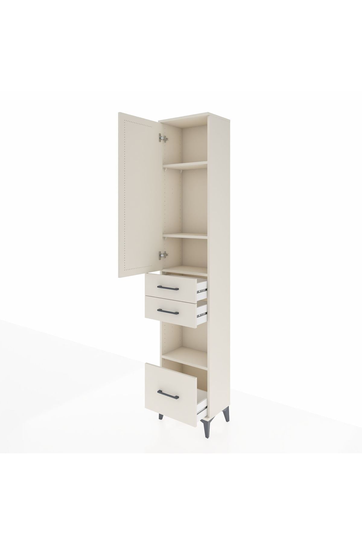 Arges Dolap 4 Raflı 3 Çekmeceli Tek Kapaklı 44x30x221 - S28M157V1A