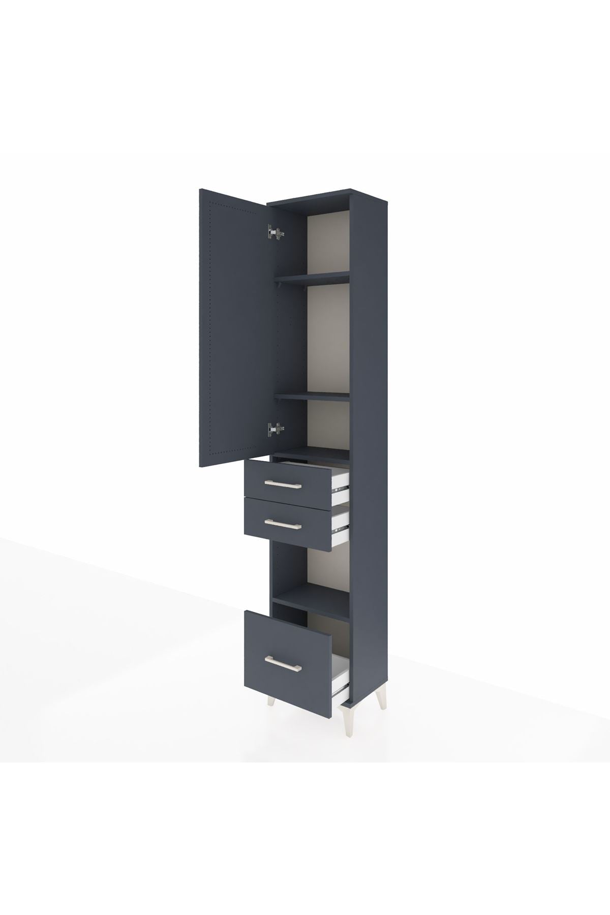 Arges Dolap 4 Raflı 3 Çekmeceli Tek Kapaklı 44x30x221 - S28M157V5A