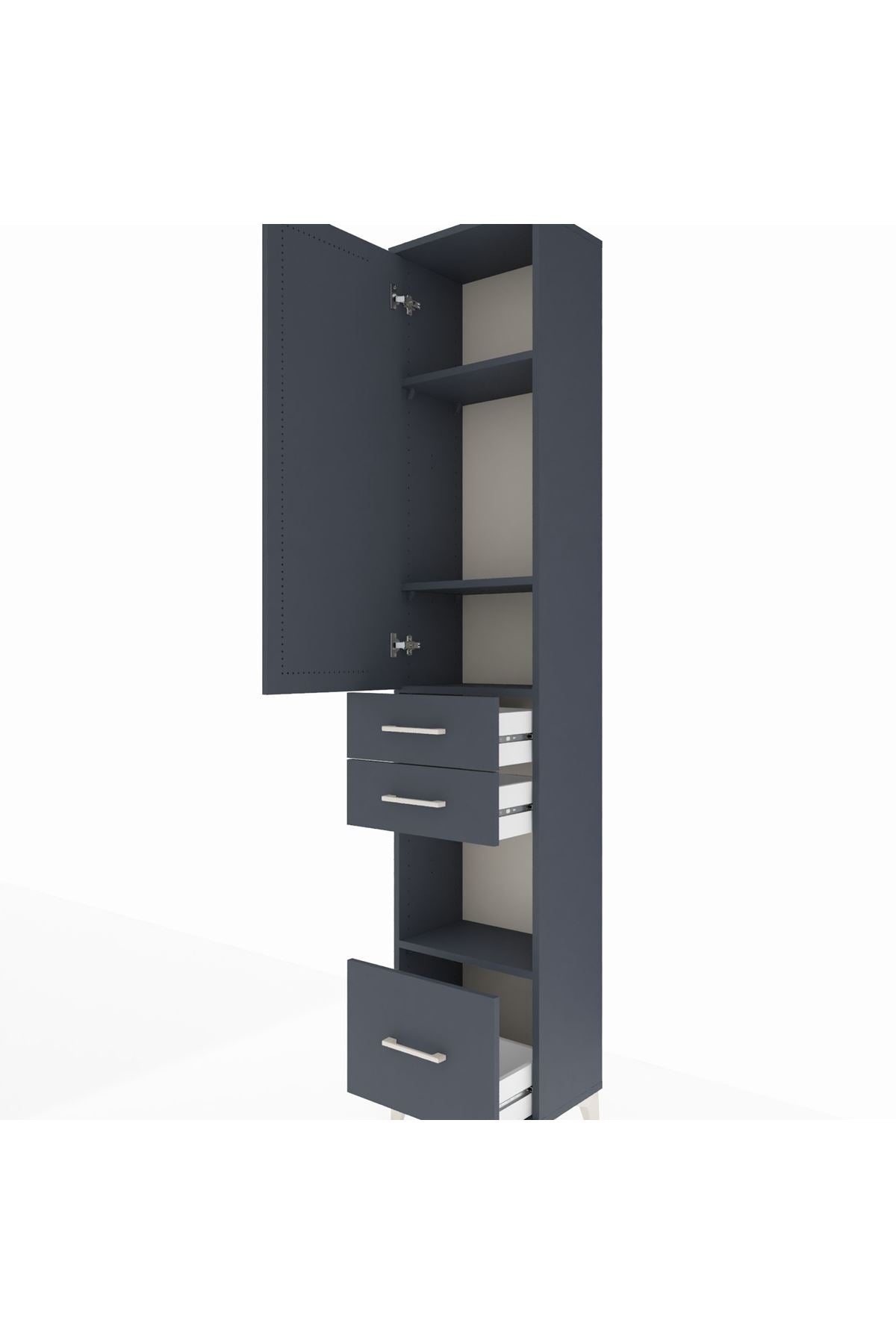 Arges Dolap 4 Raflı 3 Çekmeceli Tek Kapaklı 44x30x221 - S28M157V5A