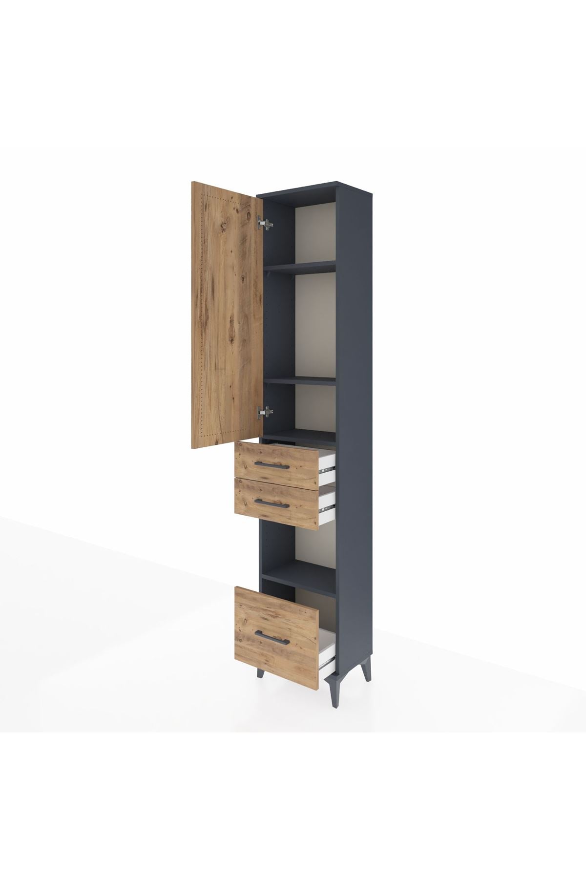 Arges Dolap 4 Raflı 3 Çekmeceli Tek Kapaklı 44x30x221 - S28M157V6A