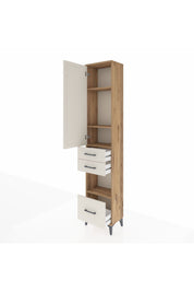Arges Dolap 4 Raflı 3 Çekmeceli Tek Kapaklı 44x30x221 - S28M157V7A