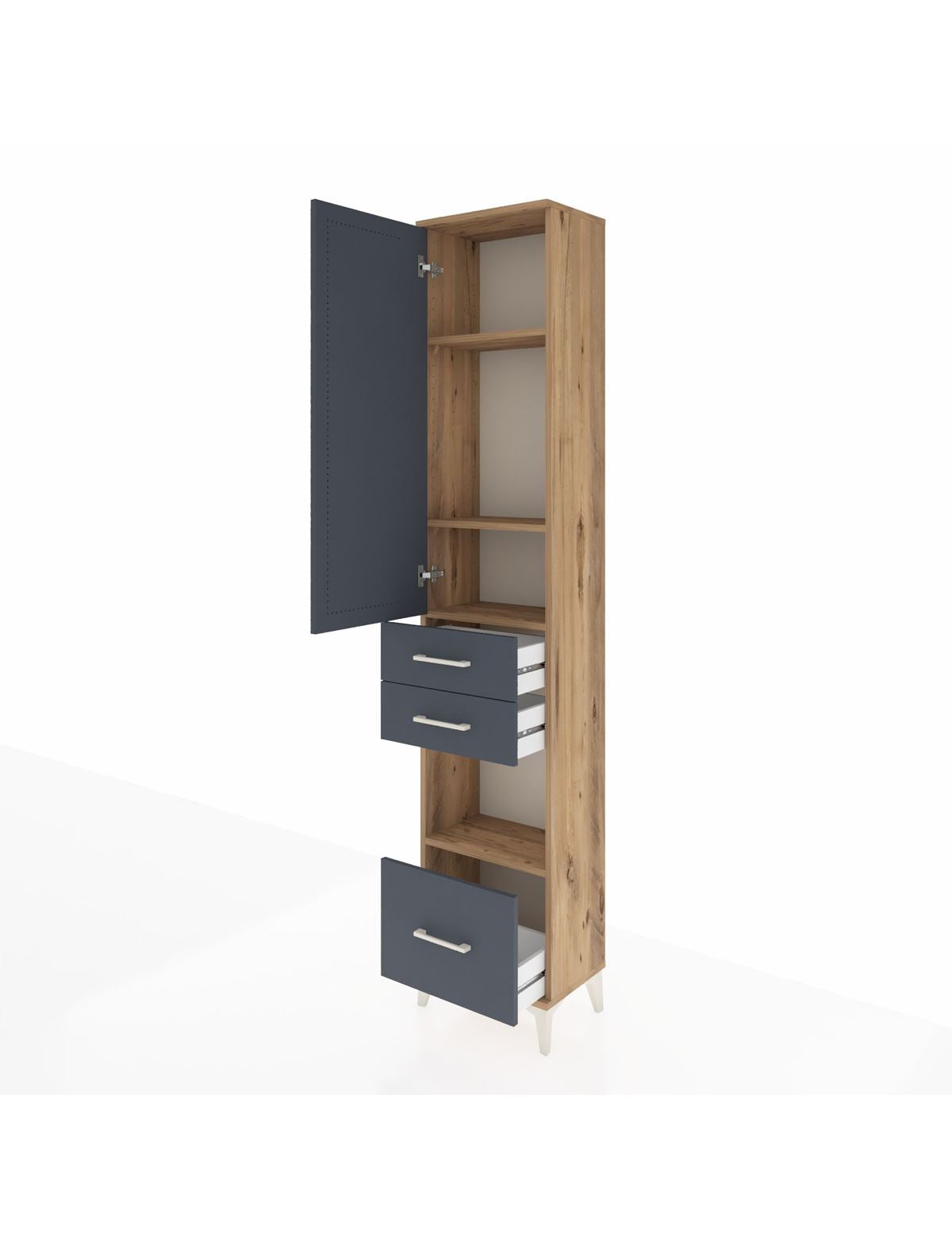 Arges Dolap 4 Raflı 3 Çekmeceli Tek Kapaklı 44x30x221 - S28M157V8A