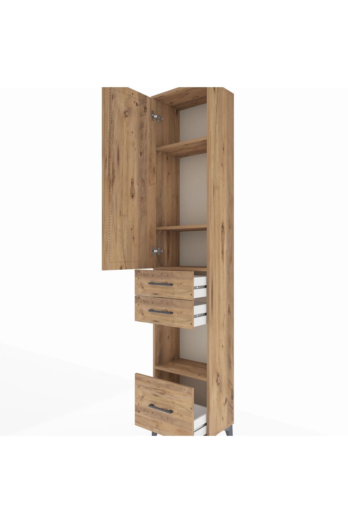 Arges Dolap 4 Raflı 3 Çekmeceli Tek Kapaklı 44x30x221 - S28M157V9A