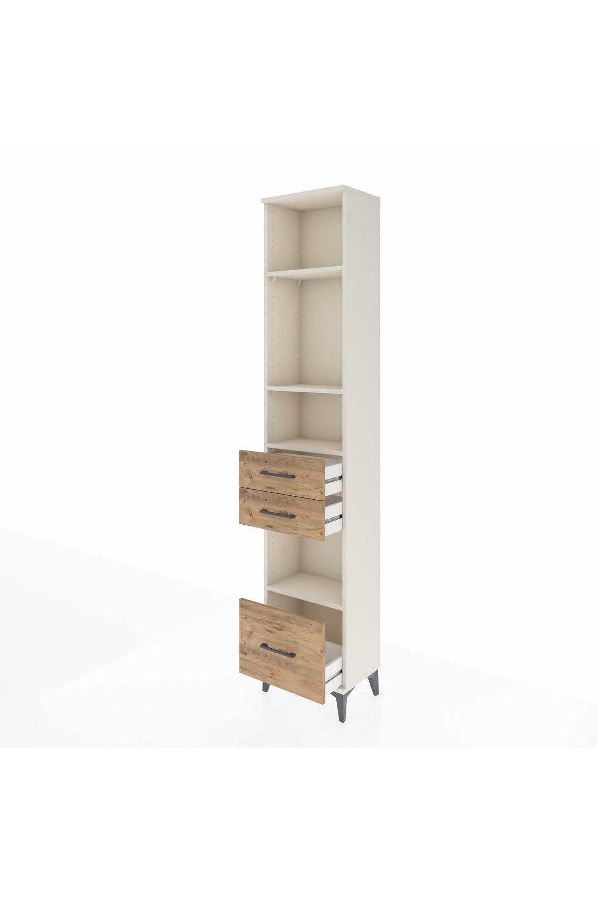 Arges Dolap 4 Raflı 3 Çekmeceli 44x30x221 - S28M158V3A
