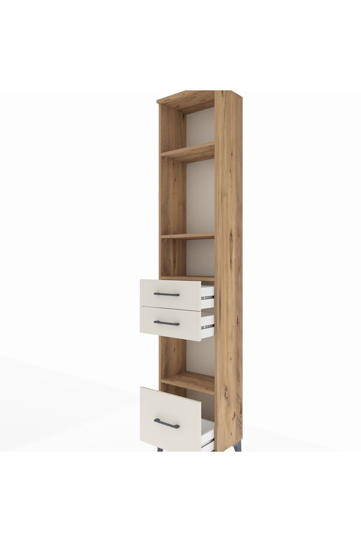 Arges Dolap 4 Raflı 3 Çekmeceli 44x30x221 - S28M158V7A