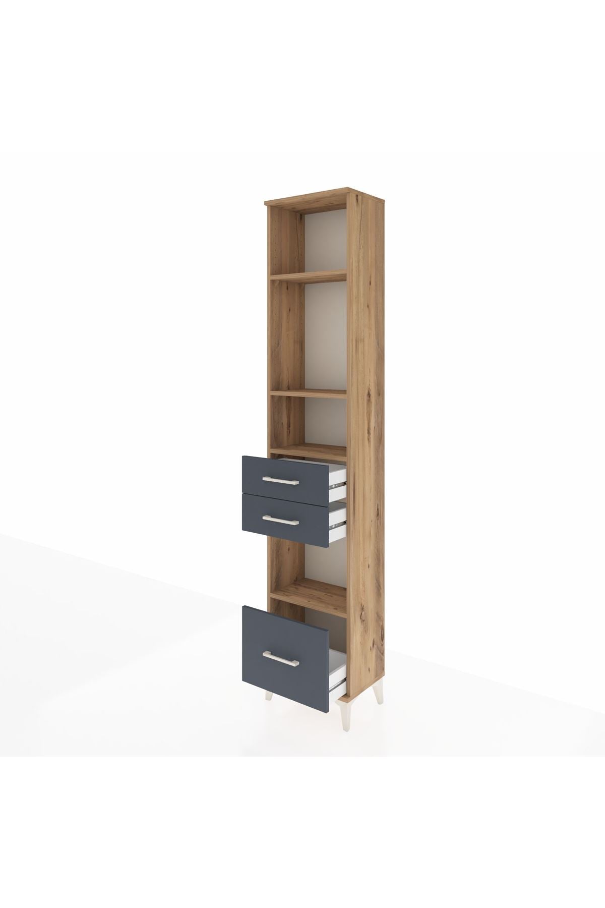 Arges Dolap 4 Raflı 3 Çekmeceli 44x30x221 - S28M158V8A