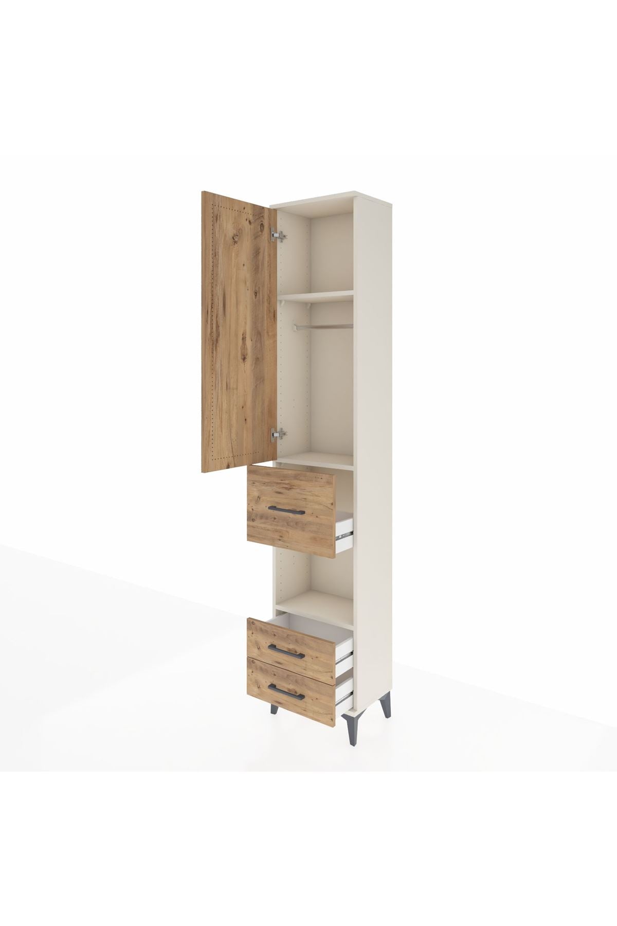 Arges Dolap 3 Raflı 3 Çekmeceli Tek Askılı 44x30x221 - S28M159V3A