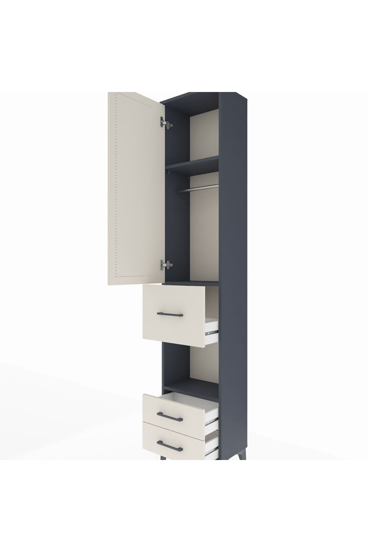 Arges Dolap 3 Raflı 3 Çekmeceli Tek Askılı 44x30x221 - S28M159V4A
