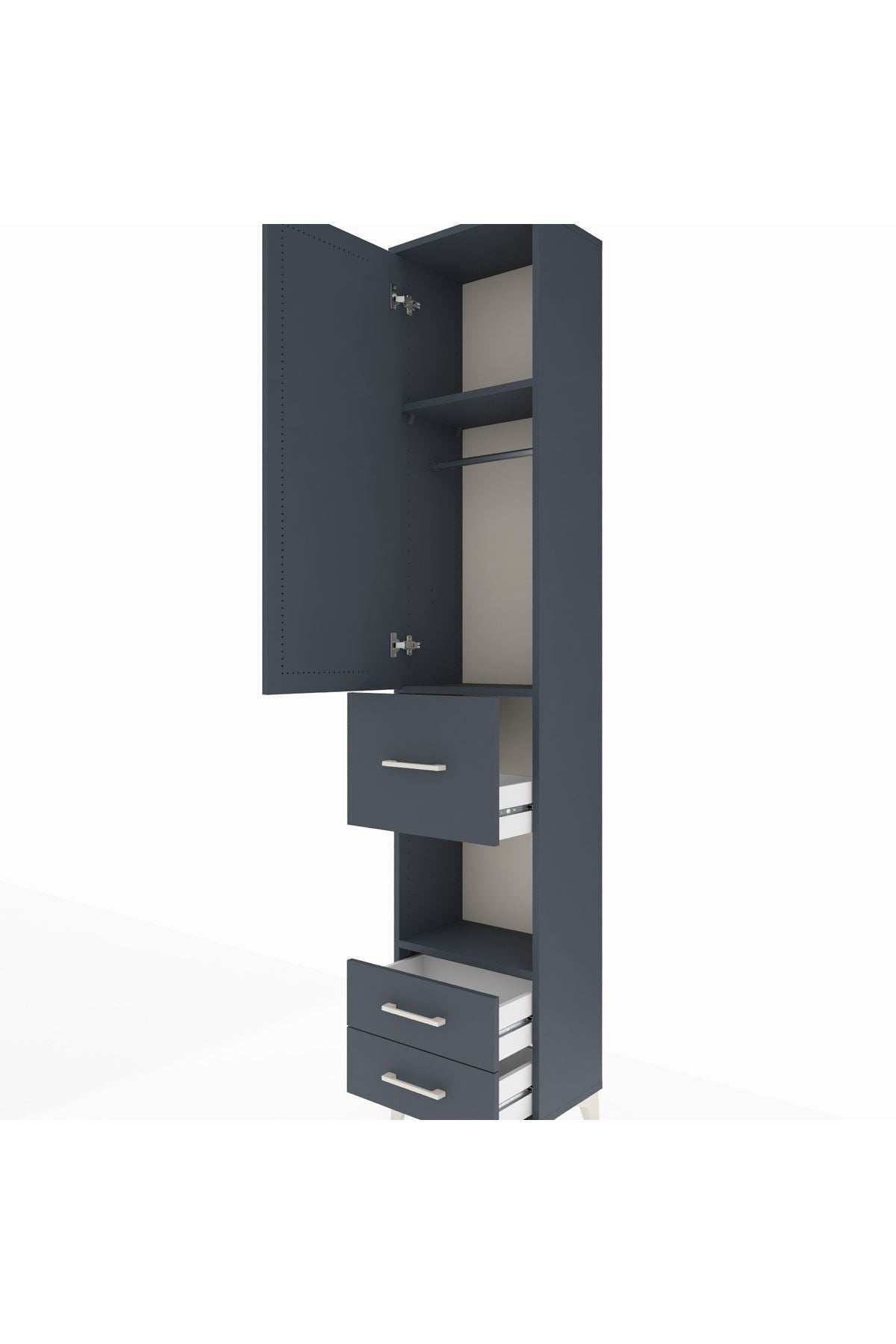Arges Dolap 3 Raflı 3 Çekmeceli Tek Askılı 44x30x221 - S28M159V5A