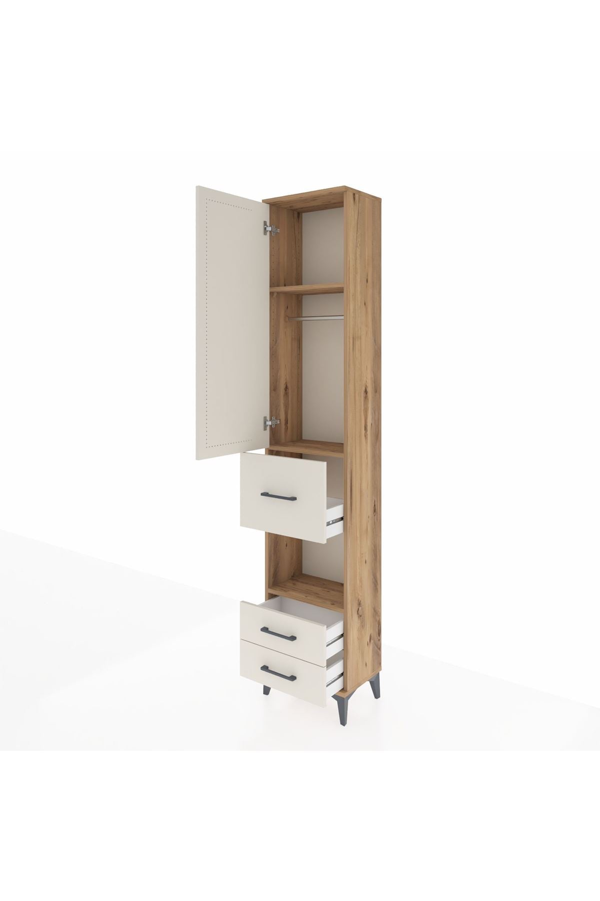 Arges Dolap 3 Raflı 3 Çekmeceli Tek Askılı 44x30x221 - S28M159V7A
