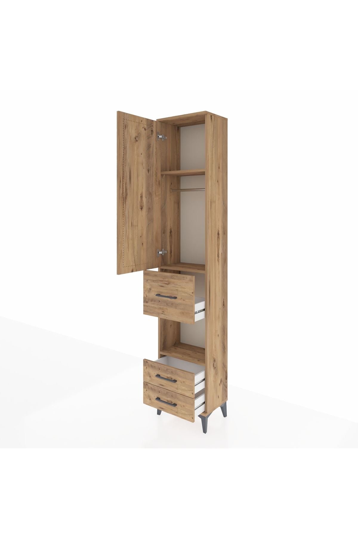 Arges Dolap 3 Raflı 3 Çekmeceli Tek Askılı 44x30x221 - S28M159V9A