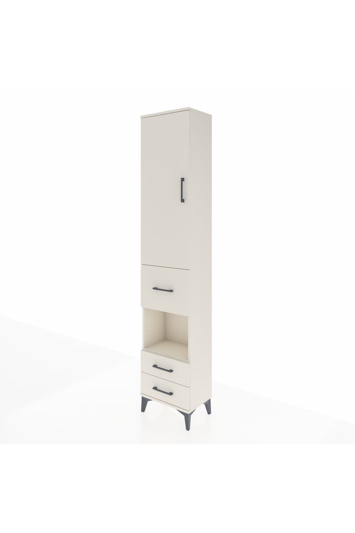 Arges Dolap 4 Raflı 3 Çekmeceli Tek Kapaklı 44x30x221 - S28M160V1A