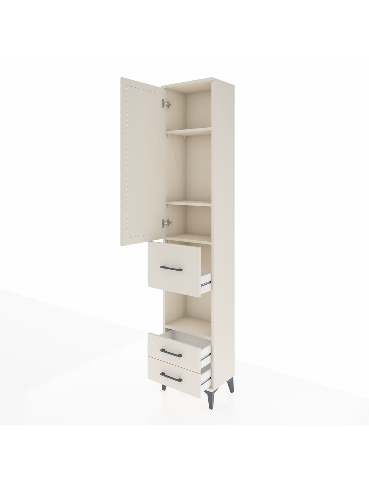 Arges Dolap 4 Raflı 3 Çekmeceli Tek Kapaklı 44x30x221 - S28M160V1A