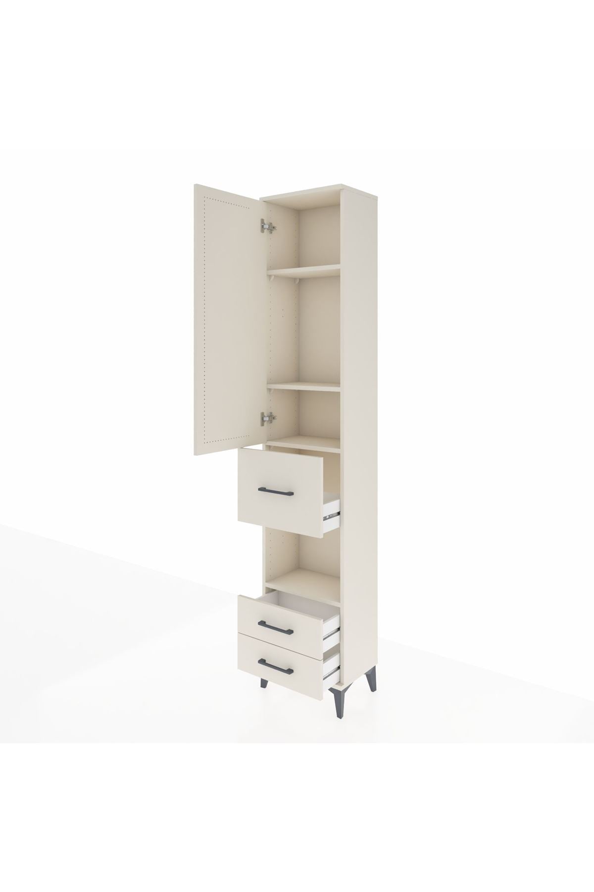 Arges Dolap 4 Raflı 3 Çekmeceli Tek Kapaklı 44x30x221 - S28M160V1A