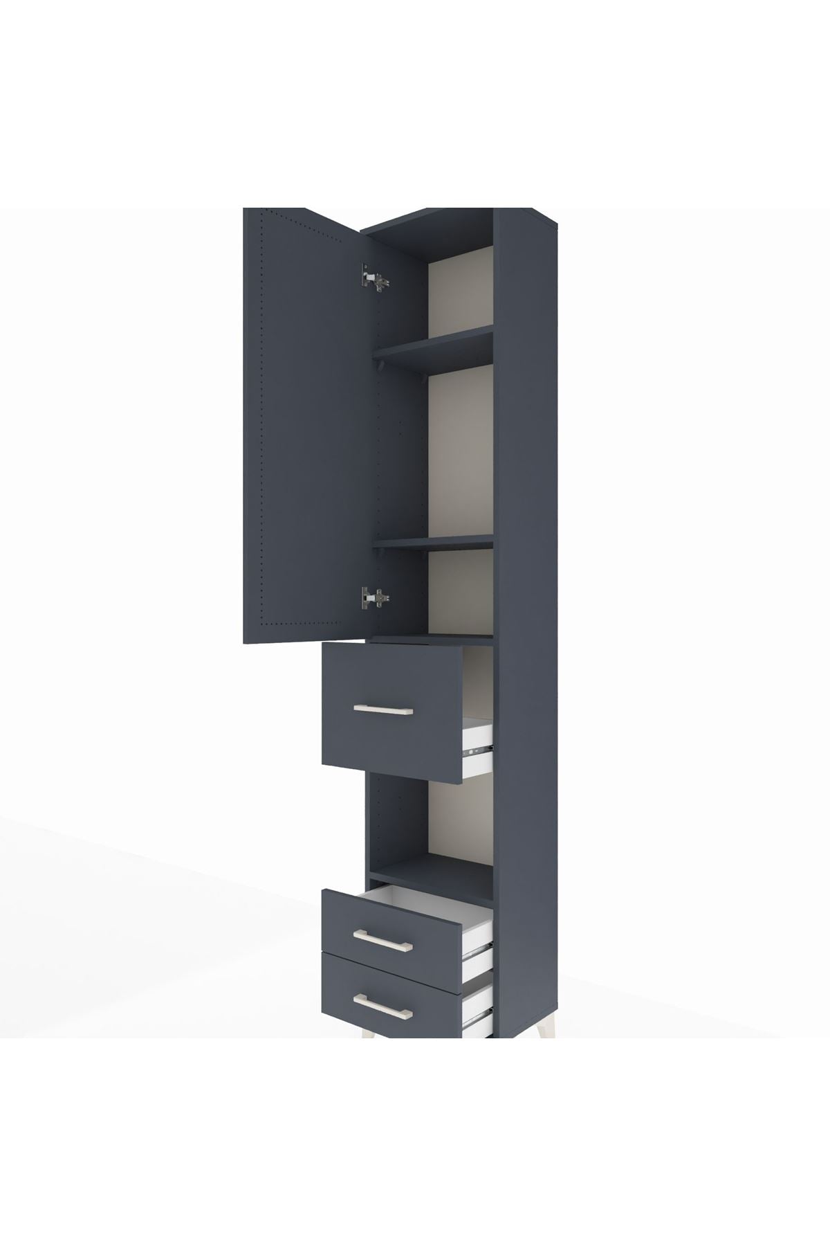 Arges Dolap 4 Raflı 3 Çekmeceli Tek Kapaklı 44x30x221 - S28M160V5A