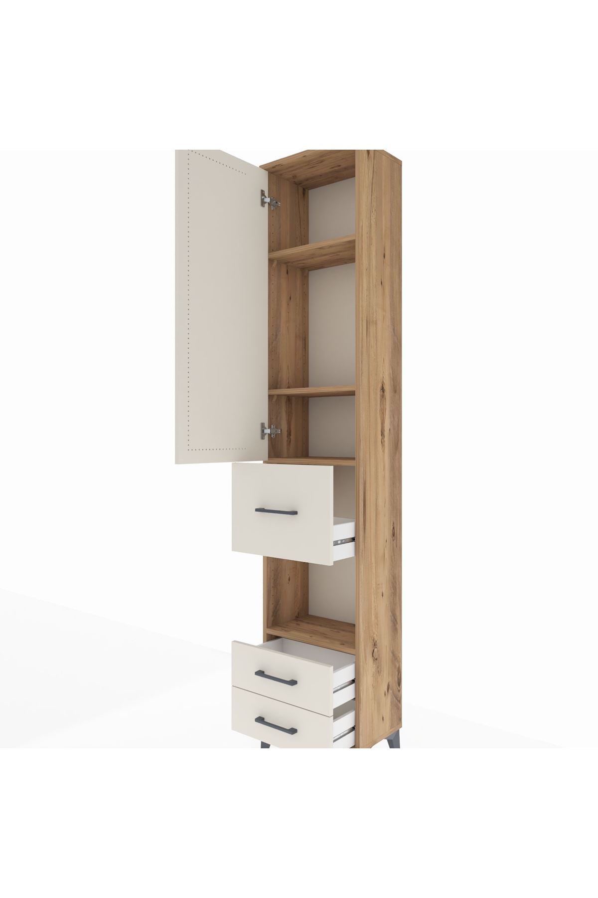 Arges Dolap 4 Raflı 3 Çekmeceli Tek Kapaklı 44x30x221 - S28M160V7A