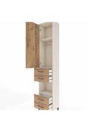 Arges Dolap 3 Raflı 4 Çekmeceli Tek Askılı 44x30x221 - S28M162V3A