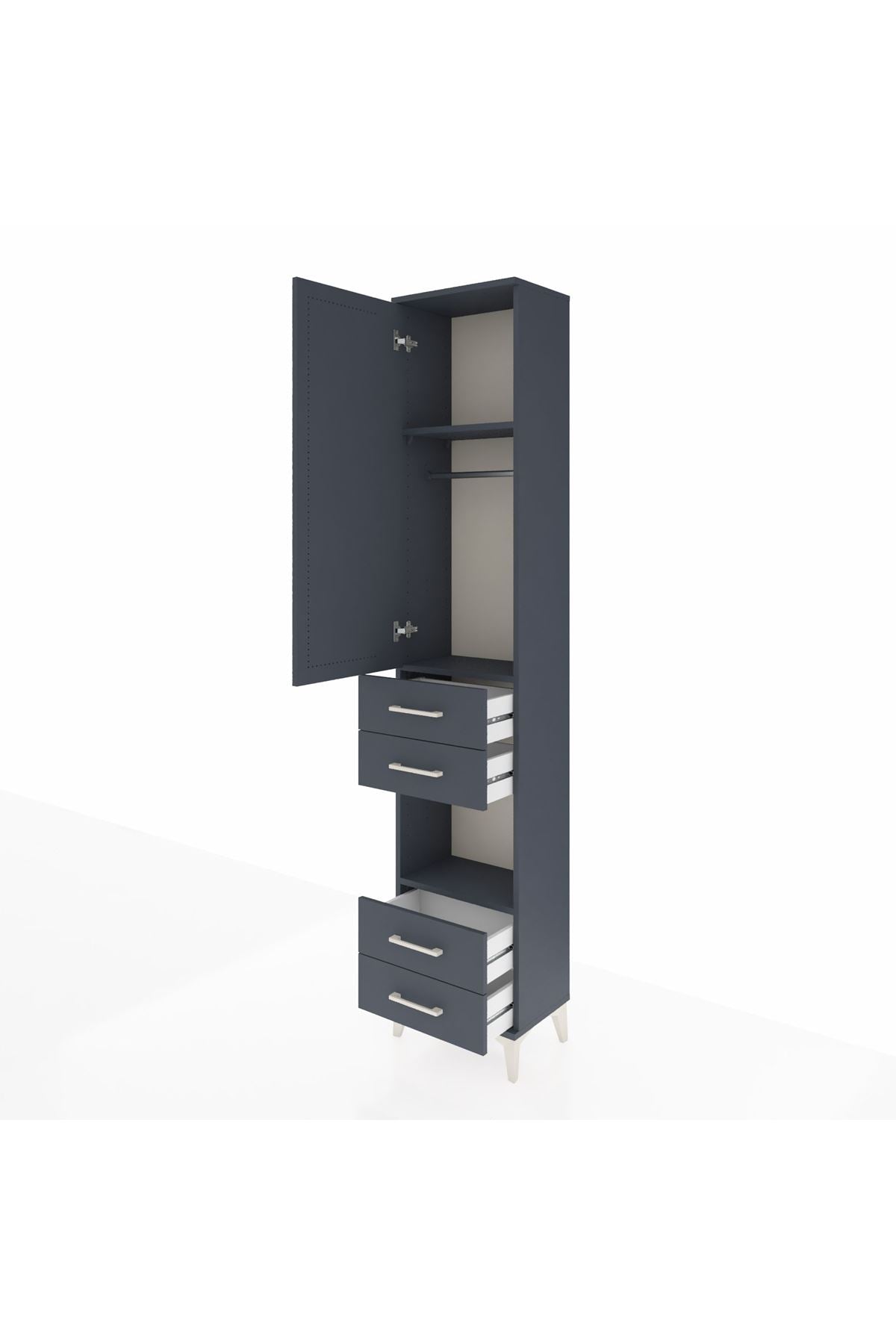 Arges Dolap 3 Raflı 4 Çekmeceli Tek Askılı 44x30x221 - S28M162V5A