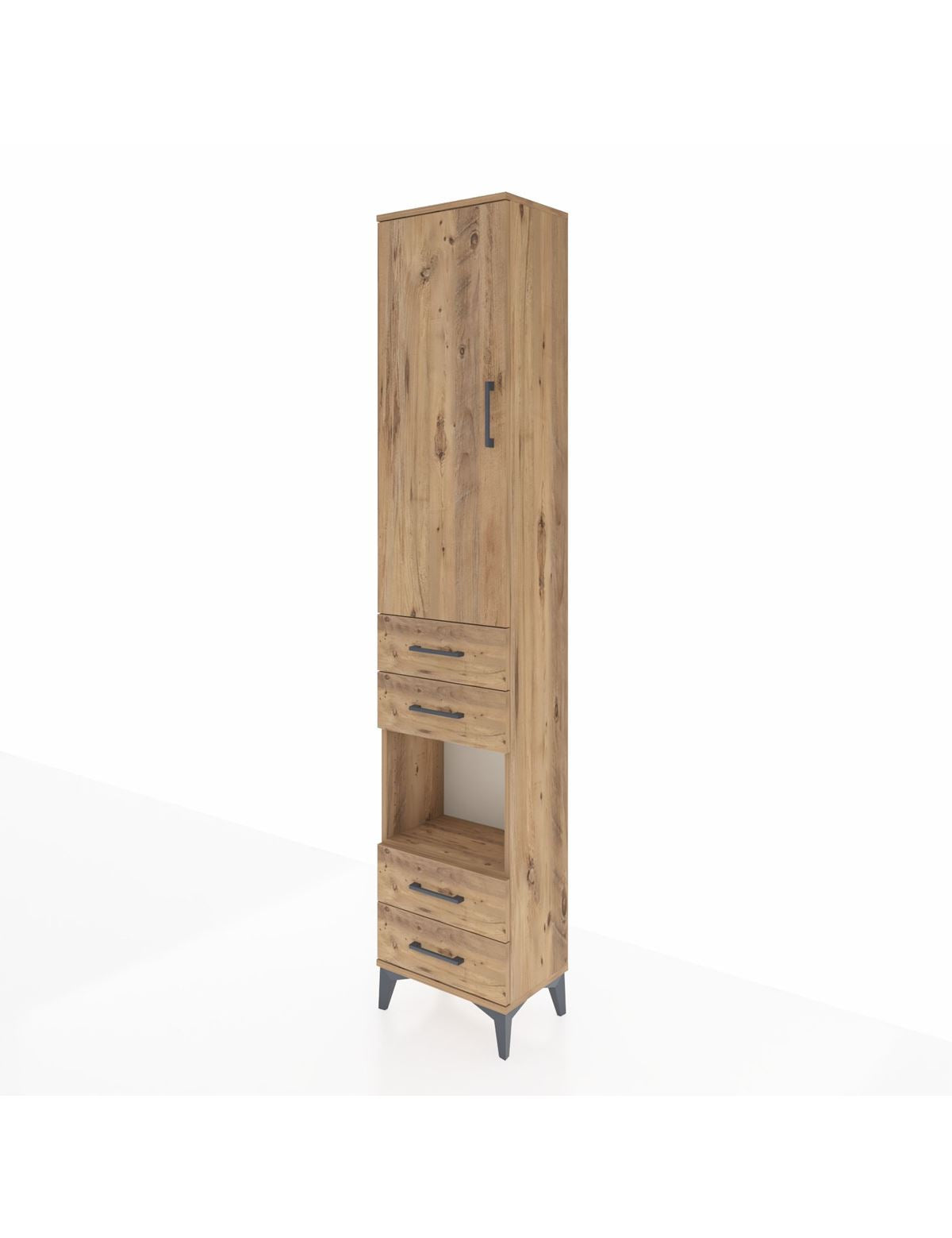 Arges Dolap 3 Raflı 4 Çekmeceli Tek Askılı 44x30x221 - S28M162V9A