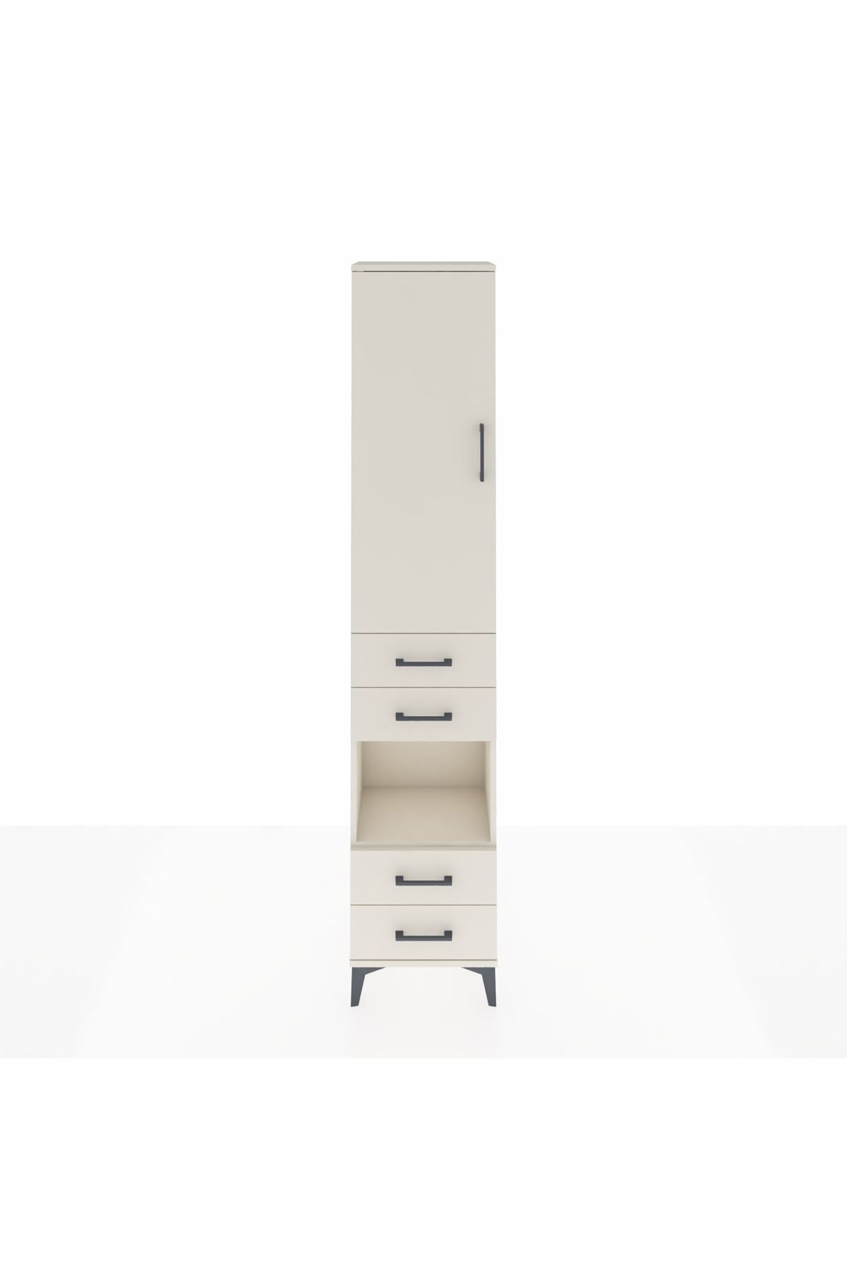 Arges Dolap 4 Raflı 4 Çekmeceli Tek Kapaklı 44x30x221 - S28M163V1A