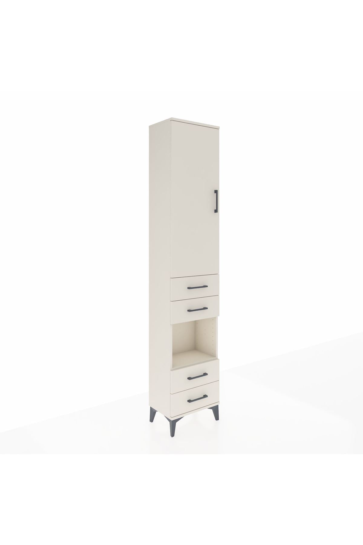 Arges Dolap 4 Raflı 4 Çekmeceli Tek Kapaklı 44x30x221 - S28M163V1A