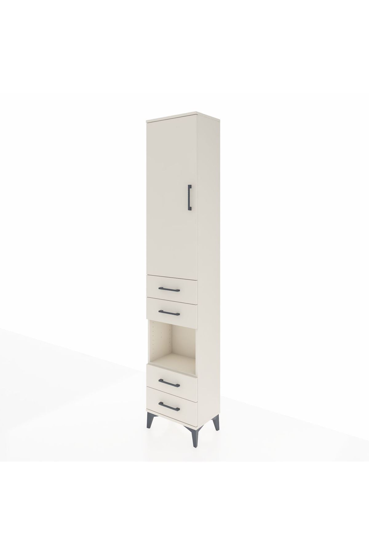 Arges Dolap 4 Raflı 4 Çekmeceli Tek Kapaklı 44x30x221 - S28M163V1A