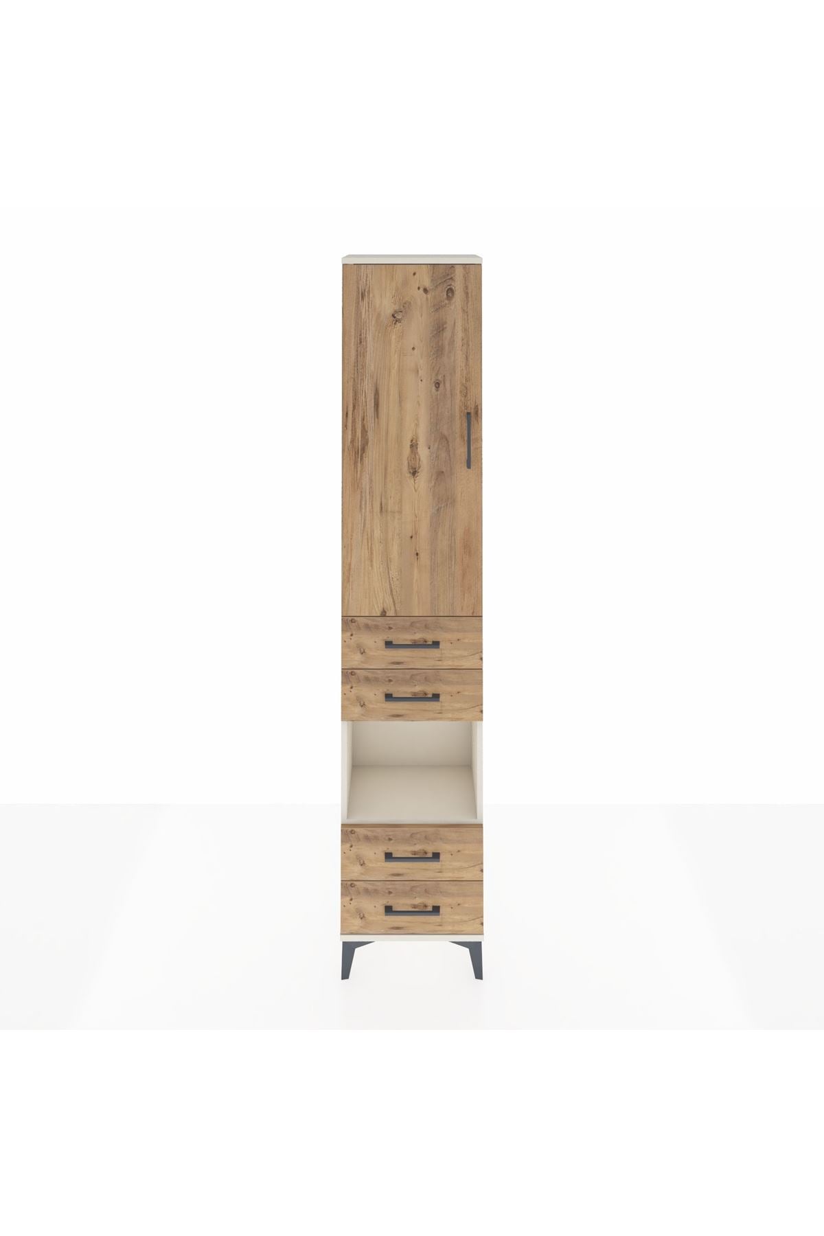 Arges Dolap 4 Raflı 4 Çekmeceli Tek Kapaklı 44x30x221 - S28M163V3A