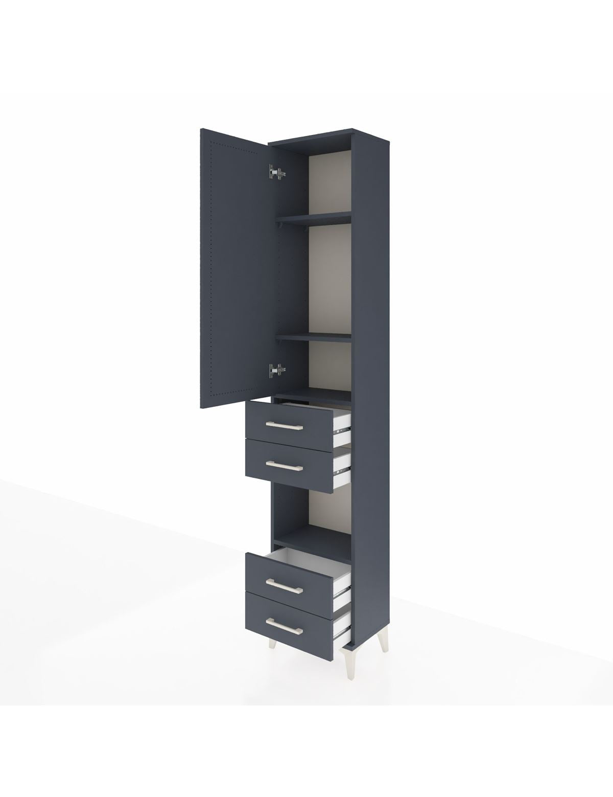 Arges Dolap 4 Raflı 4 Çekmeceli Tek Kapaklı 44x30x221 - S28M163V5A